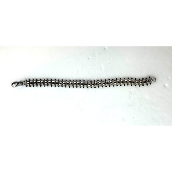 Vintage Sterling Silver Traditional India-Rajasthani Bracelet 7.75in Long 23g - Picture 8 of 9